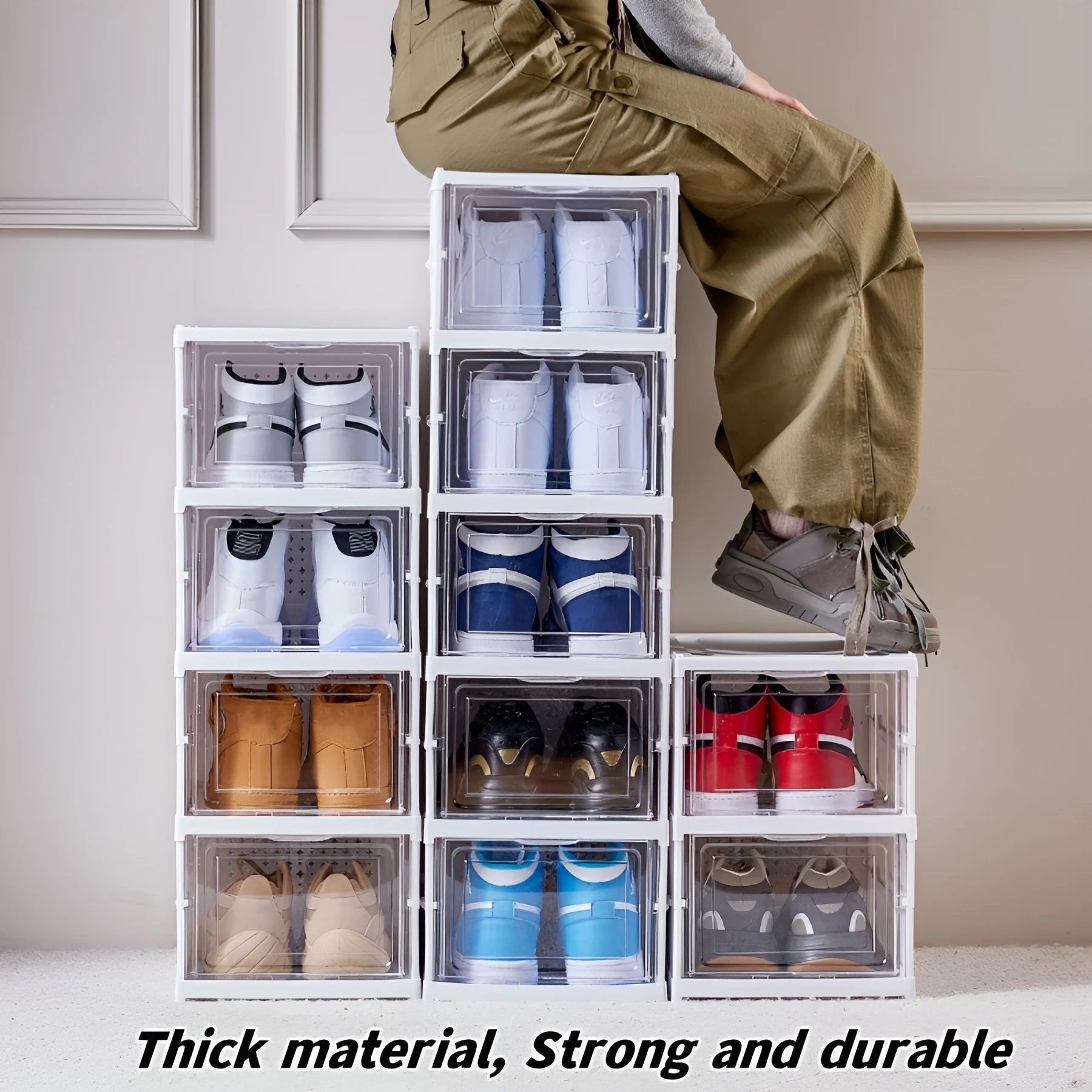 Sneaker Care Box - 6 레이어 신발 상자 접이식 투명